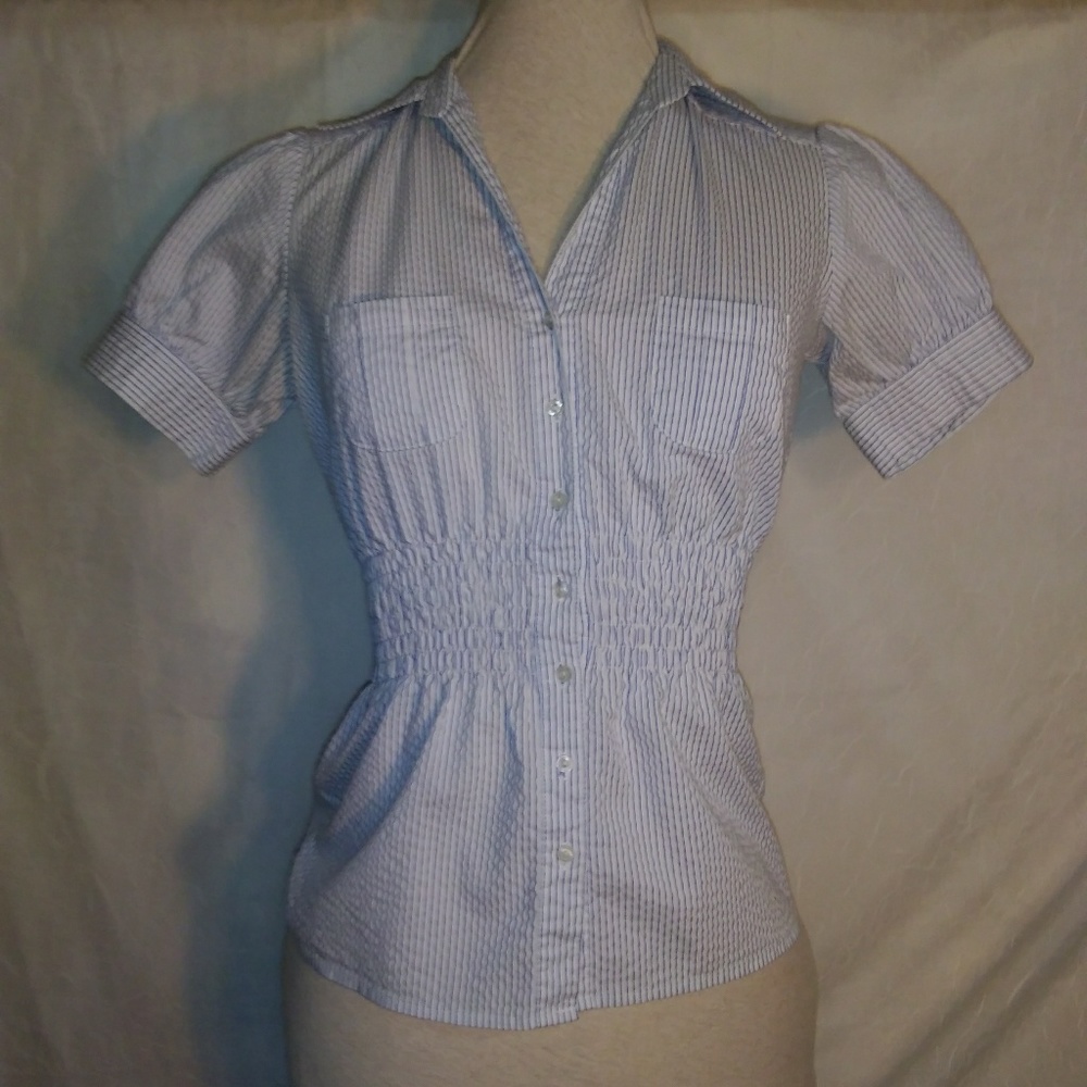 Women's Small Pin Striped Ali & Kris Blouse